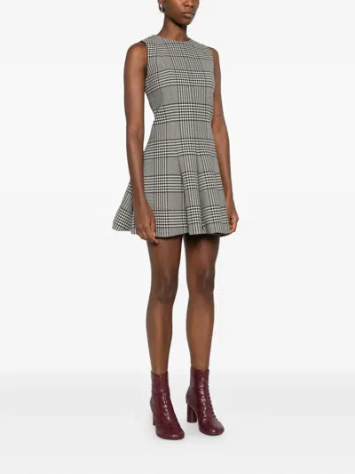 Brandon Maxwell The Sophie Checked Mini Dress In Gray