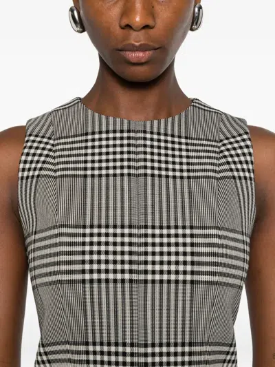 Brandon Maxwell The Sophie Checked Mini Dress In Gray