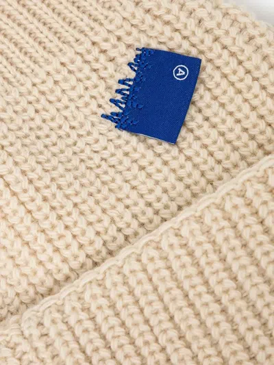 Ader Error Ribbed-knit Logo Beanie In Neutral