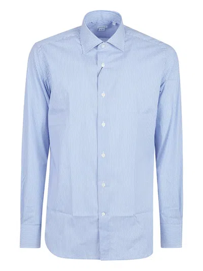 Orian Striped Cotton Shirt In Blue