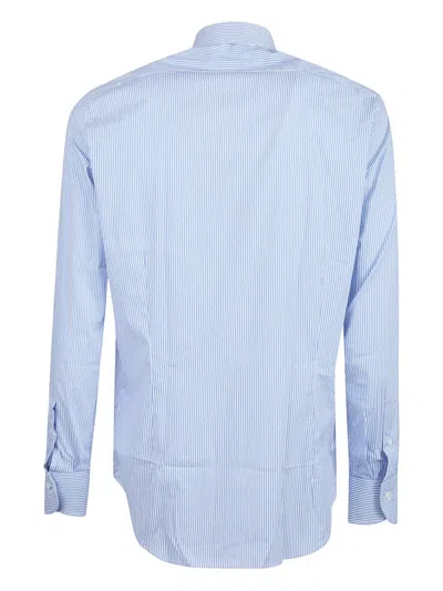 Orian Striped Cotton Shirt In Blue