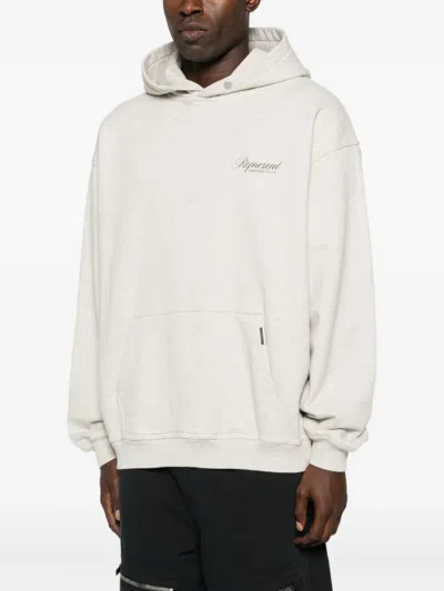 Represent Light Grey Back Red Text Hoodie In White