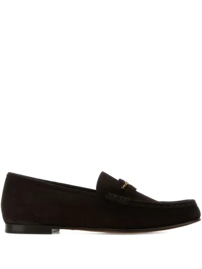 Chloé Chloe Women Dark Brown Suede Loafers In Brown
