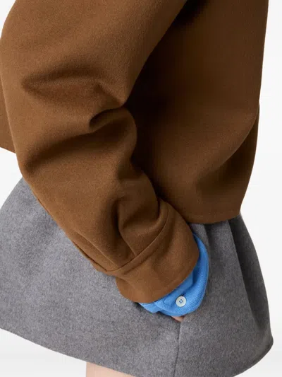 Miu Miu Drawstring Cashmere-wool Mini Skirt In Gray