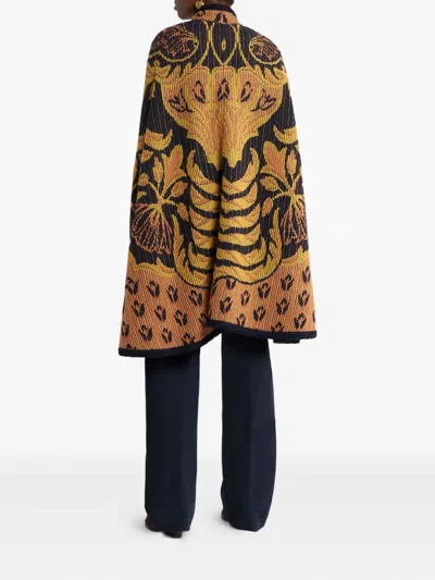 Etro Jacquard-pattern Cape In Black