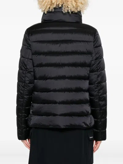 Save The Duck Horizontal Quilted Short Puffer Jacket In Black