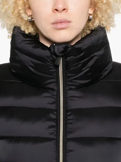 Save The Duck Horizontal Quilted Short Puffer Jacket In Black