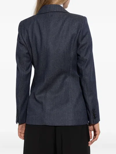 Max Mara Double-breasted Wool Jacket In Blue
