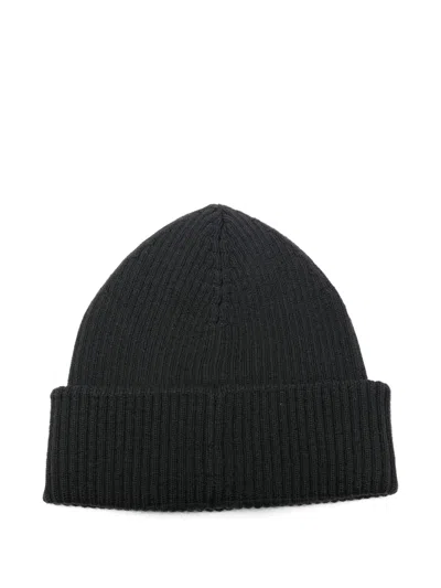 Our Legacy Ribbed Wool Cap Folded Cuff In Black