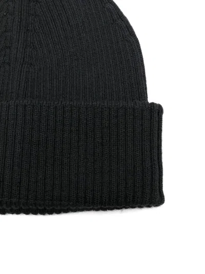 Our Legacy Ribbed Wool Cap Folded Cuff In Black