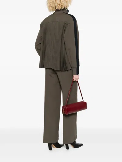 Sacai Pleated Tech-jersey Blouson Jacket In Black