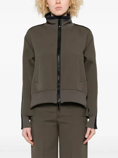 Sacai Pleated Tech-jersey Blouson Jacket In Black