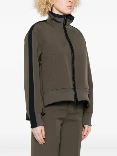 Sacai Pleated Tech-jersey Blouson Jacket In Black