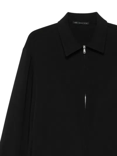 Low Brand Zip-front Collared Shirt Jacket In Black
