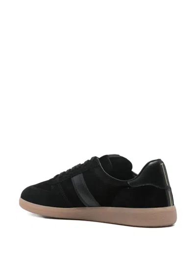 Tom Ford Leather Sneakers With Logo In Black