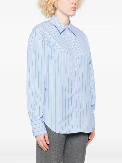 Bite Studios Striped Button-down Shirt In Blue