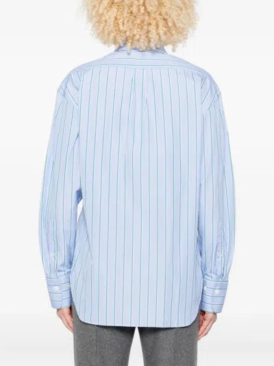 Bite Studios Striped Button-down Shirt In Blue