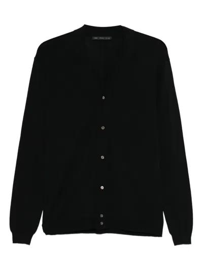 Low Brand Button-front V-neck Cardigan In Black