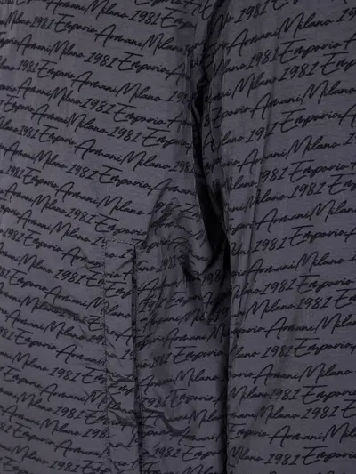 Emporio Armani Script-print Bomber Jacket In Black