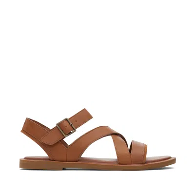 Toms Women's Sloane Tan Leather Strappy Sandal In Brown
