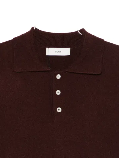 Dunst Brown Sweater With Polo Collar And Ribbed Details In Cashmere Man In Brown