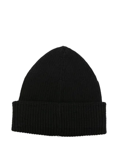Our Legacy Ribbed Wool Cap Folded Cuff In Black