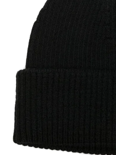 Our Legacy Ribbed Wool Cap Folded Cuff In Black