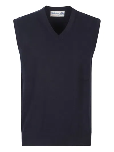 Ballantyne Sleeveless V-neck Vest In Blue