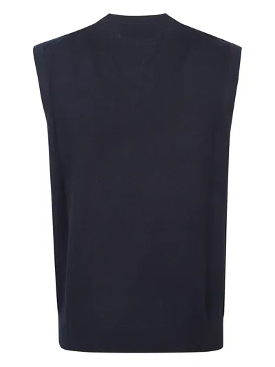 Ballantyne Sleeveless V-neck Vest In Blue