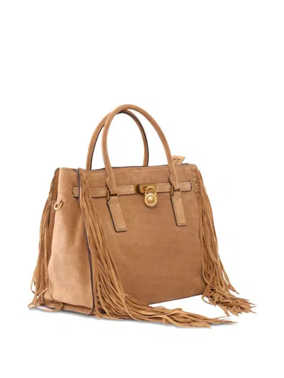 Michael Michael Kors Small Hamilton Moderne Fringed Bag In Brown
