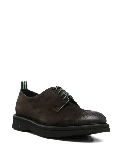 Green George Suede Derby Shoes In Brown