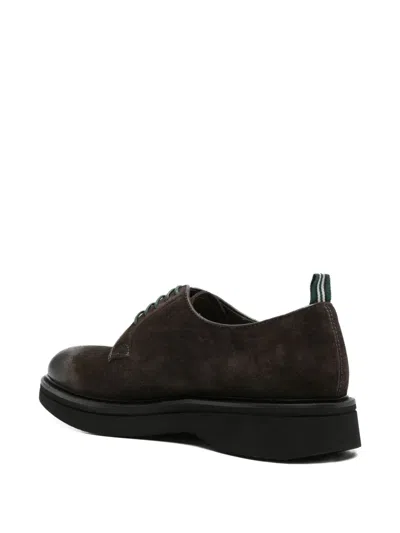Green George Suede Derby Shoes In Brown