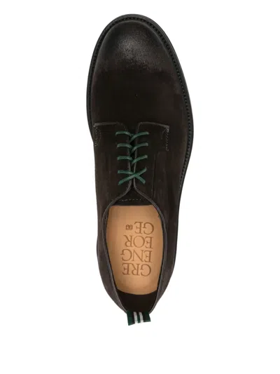 Green George Suede Derby Shoes In Brown