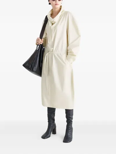 Lemaire Vareuse Long-sleeve Drawstring Dress In Neutral