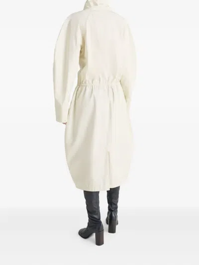 Lemaire Vareuse Long-sleeve Drawstring Dress In Neutral
