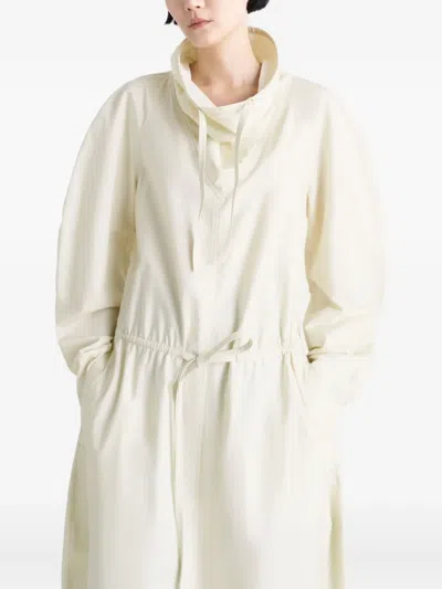 Lemaire Vareuse Long-sleeve Drawstring Dress In Neutral
