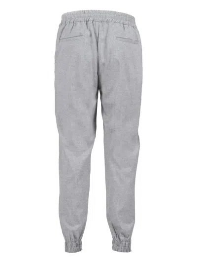 Tombolini Tapered Fit Running Pants With Textured Fabric In Gray