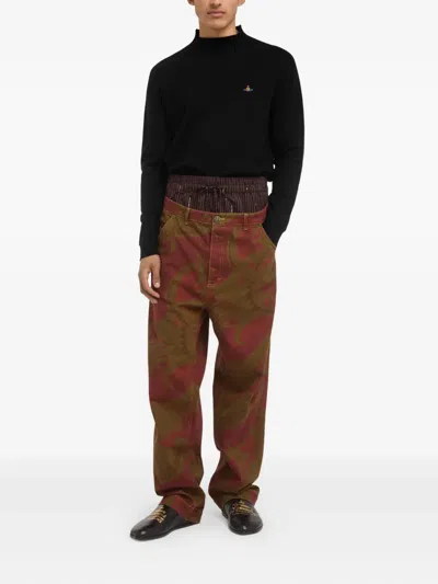 Vivienne Westwood Long Sleeve Mock Neck Knit Sweater In Black