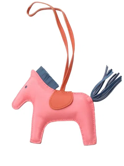 Pre-owned Hermes 2017 Milo Lambskin Grigri Rodeo Horse Bag Charm Tpm Key Chain In Multi