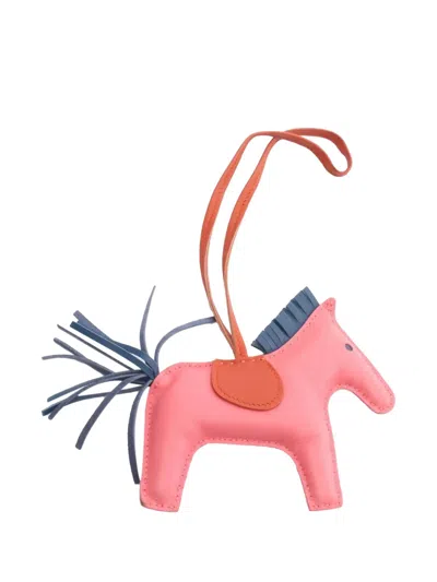 Pre-owned Hermes 2017 Milo Lambskin Grigri Rodeo Horse Bag Charm Tpm Key Chain In Multi