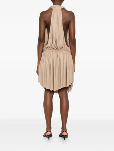 Christopher Esber Shibari Ruched Midi Dress In Neutral