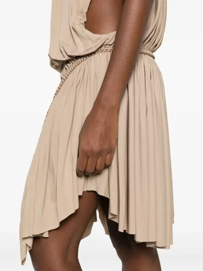 Christopher Esber Shibari Ruched Midi Dress In Neutral
