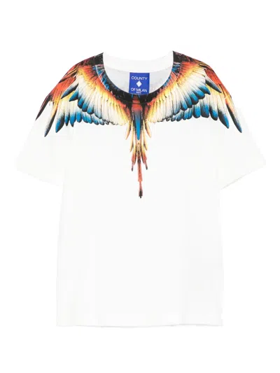 Marcelo Burlon County Of Milan White T-shirt For Boy With Iconic Wings In White