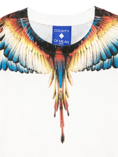Marcelo Burlon County Of Milan White T-shirt For Boy With Iconic Wings In White