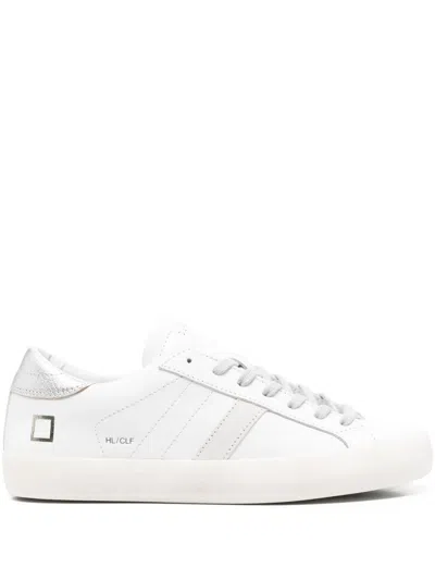 Date Hill Low Calf Sneakers In White Leather In Multi