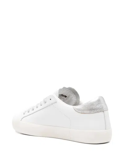 Date Hill Low Calf Sneakers In White Leather In Multi