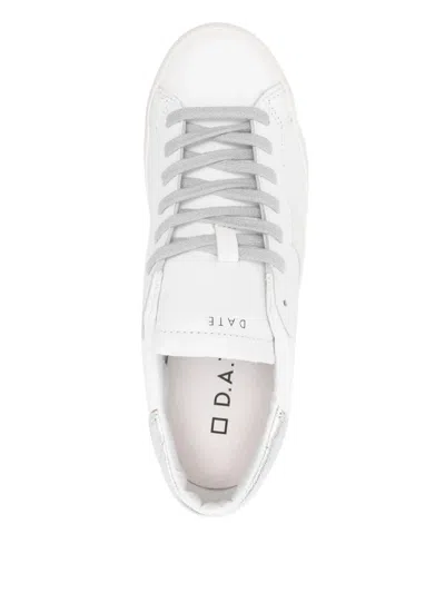 Date Hill Low Calf Sneakers In White Leather In Multi