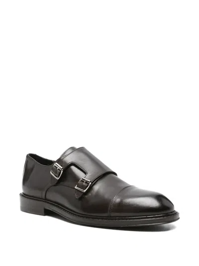 Corneliani Double-buckle Loafers In Brown