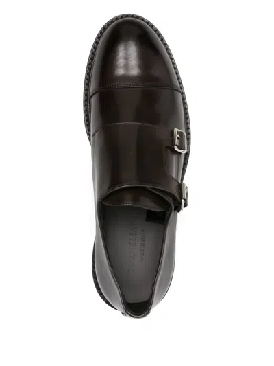 Corneliani Double-buckle Loafers In Brown