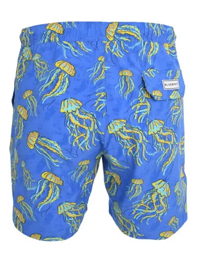 Bluemint Jellyfish-print Drawstring Shorts In Blue